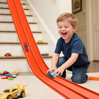 Pista de carreras flexible para niños, pista de carreras flexible d...