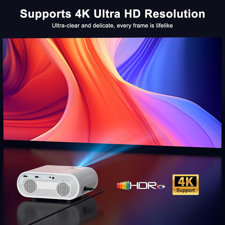 Proyector inteligente ANSI 1500, proyector HOMPOW 4K con WiFi y Blu...
