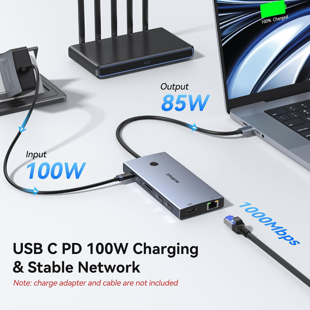 Estación de acoplamiento del ordenador portátil 3 monitores HDMI