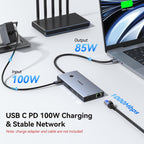 Estación de acoplamiento del ordenador portátil 3 monitores HDMI