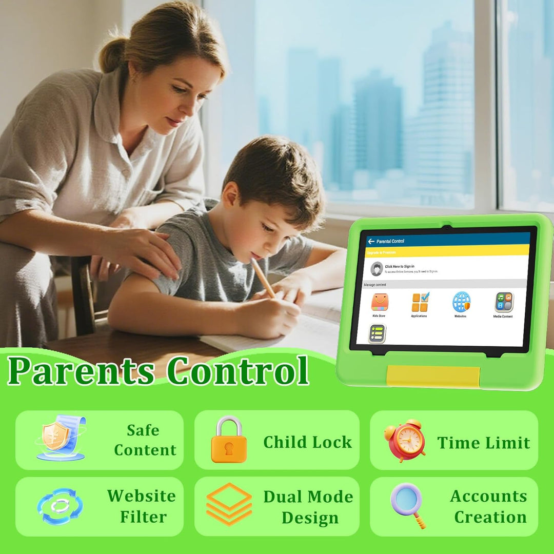 PEICHENG - Tablet para niños con estuche protector EVA, Android 15....