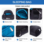 Mochila/Almohada de dormir Down Mummy para adultos, 600 Fill Power para senderismo