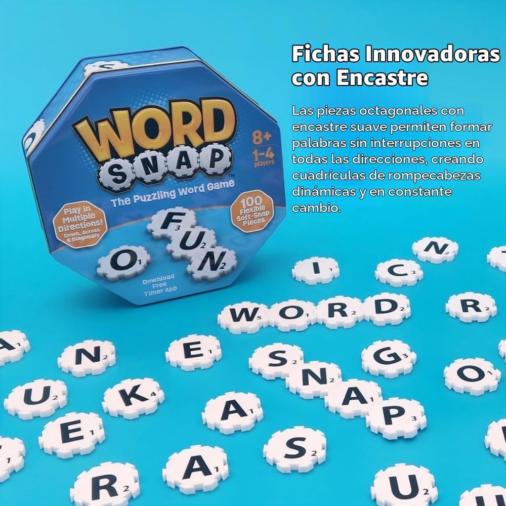 Juego de estrategia de palabras, tamaño de viaje, lata coleccionable, edades de 8 años, 1-4 jugadores