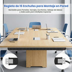 Regleta de alimentación larga de 16 tomas, protección contra sobretensiones 4800J, amplio espaciado, calibre 12, protector de sobretensiones industrial con interruptor de 20 amperios, cable de extensión de alto amplificador 6-20R, ranura en T, 6 pies
