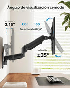 HUANUO Soporte de pared para monitor de computadora para pantallas de 22"-35", brazo de monitor de montaje en pared para juegos con capacidad para hasta 26.4 libras, soporte Vesa con inclinación, giro