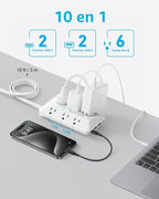 Anker - Regleta de alimentación con protector de sobretensiones de 300J