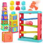Pound a Ball - Juguete para niños pequeños de 1 a 3 años, juguetes Montessori para bebés de 12, 18 a 24 meses, martillo, tazas apilables, bloques clasificadores de formas, juguetes educativos de desarrollo temprano para niños de 1, 2 y 3 años, regalo para