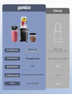 Ganiza Smoothie Blender Max 1300W, Licuadora de Cocina Personal y Mezclador Combo