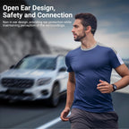 Auriculares de conducción ósea, oreja abierta, Bluetooth 5.4, IPX5 impermeable, batería de 10 horas, auriculares deportivos inalámbricos ligeros, auriculares a prueba de sudor para correr