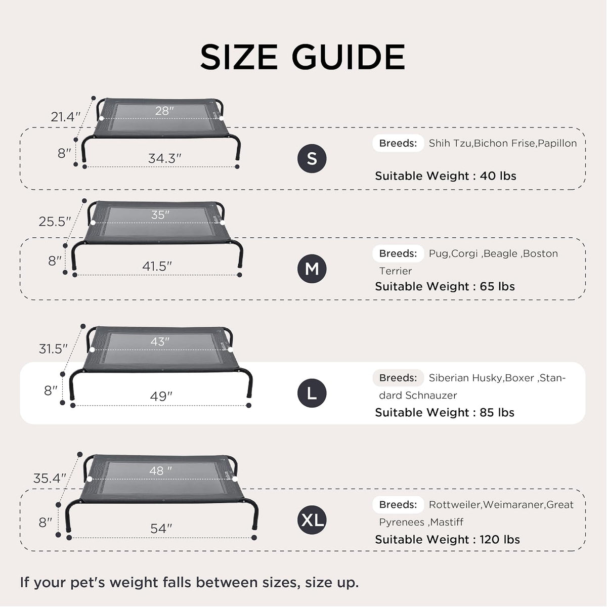 Bedsure Cama para perros de enfriamiento elevada para exteriores