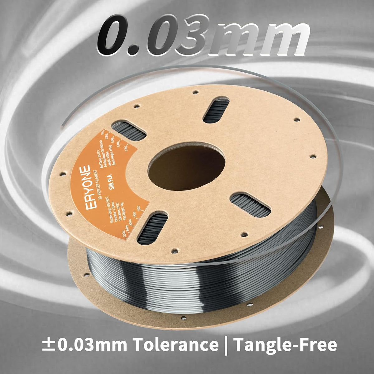 ERYONE Filamento PLA de seda para impresora 3D de 0.07 in +\/- 0.00...