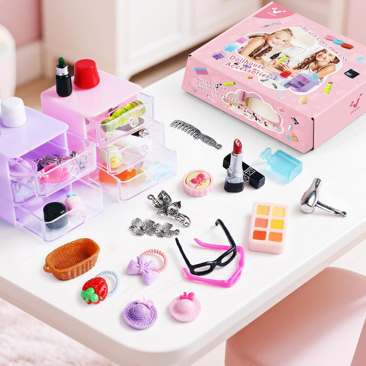 Juego de 76 piezas de accesorios para casa de muñecas en