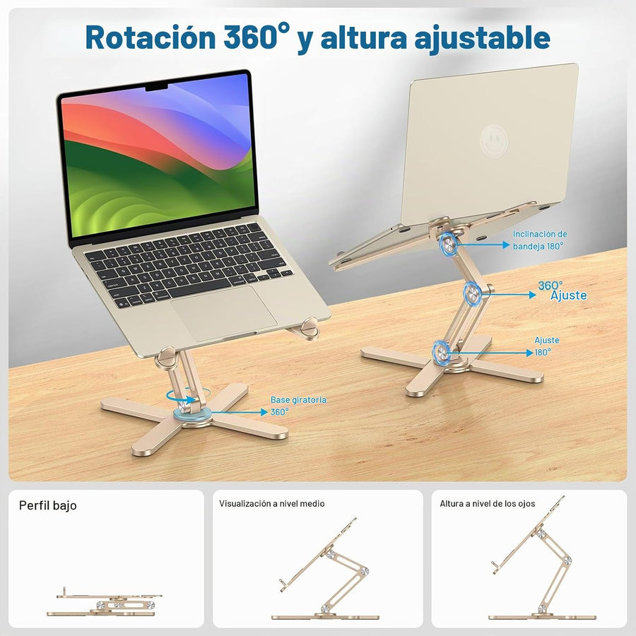 OMOTON LA10 - Soporte giratorio de 360° para computadora portátil,...