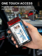 Cartera para hombre, cartera minimalista delgada RFID con 2 ventanas de