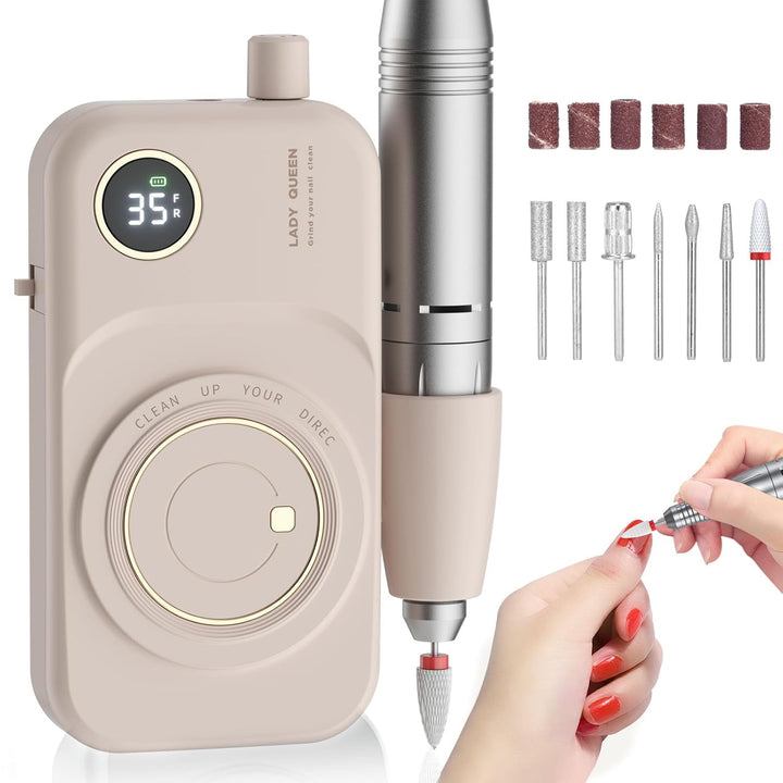 Lima de Uñas Eléctrica Portátil: Taladro de Uñas de 35000 RPM, Máqu...