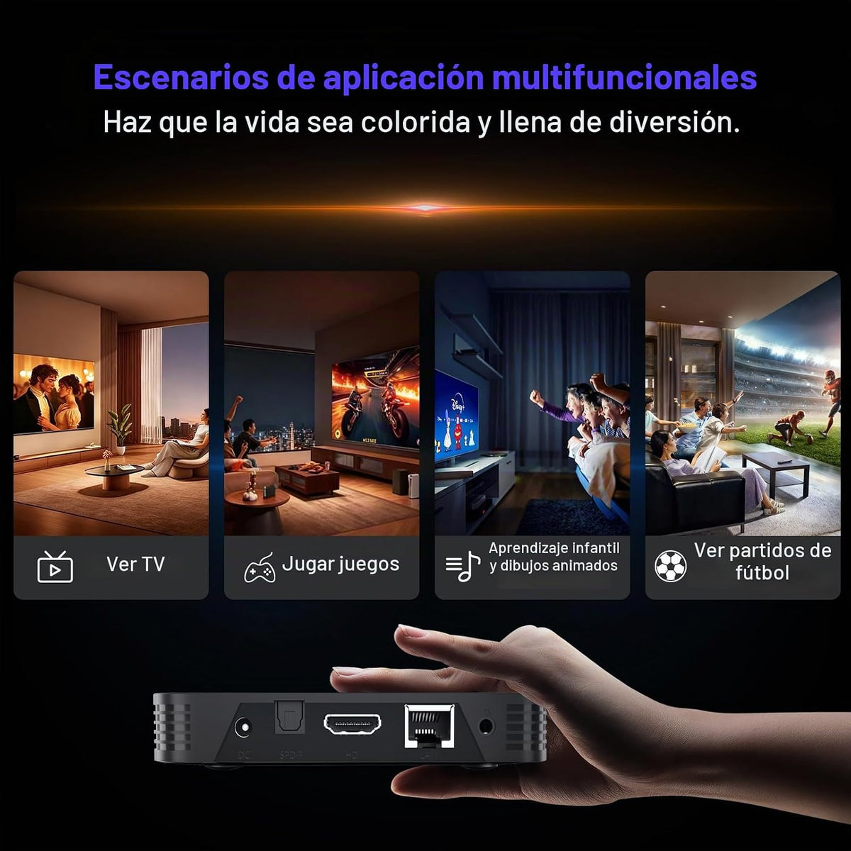 Android 14.0 TV Box 4GB RAM 64GB ROM, procesador de cuatro núcleos, mini