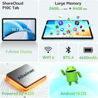 SHARECLOUD Tablet de 10.1 pulgadas, Tablet Android 15 con Funda