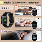 Reloj inteligente para mujeres/hombres, compatible con Android y iPhone, reloj de seguimiento de actividad física de 1.8 pulgadas con Alexa, alertas de llamadas y notificaciones, monitor de frecuencia
