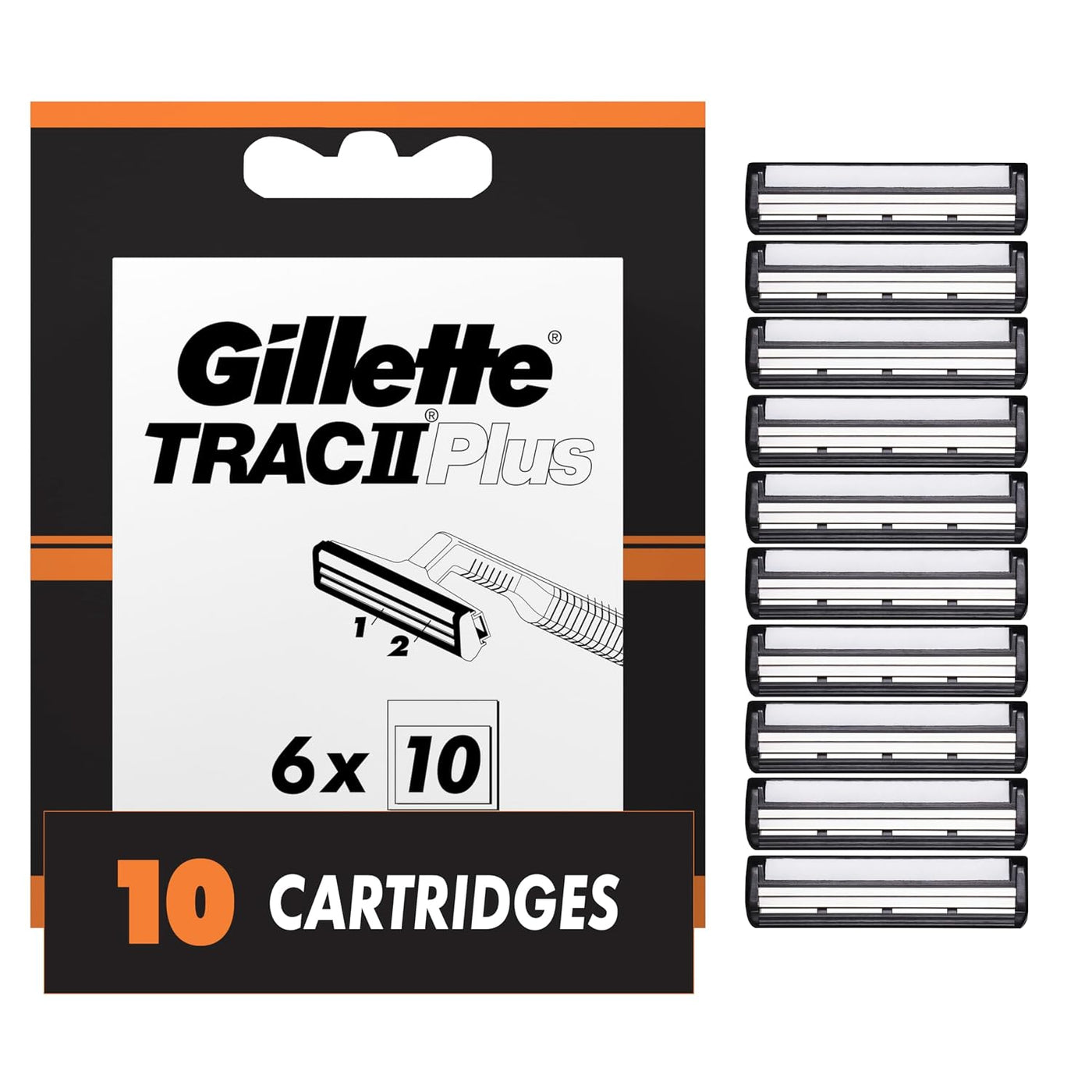 Gillette TRAC II Plus - Recargas de cuchilla de afeitar para hombre...