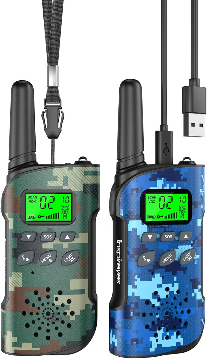 Inspireyes Walkie Talkies para niños recargables, juguetes para niñ...