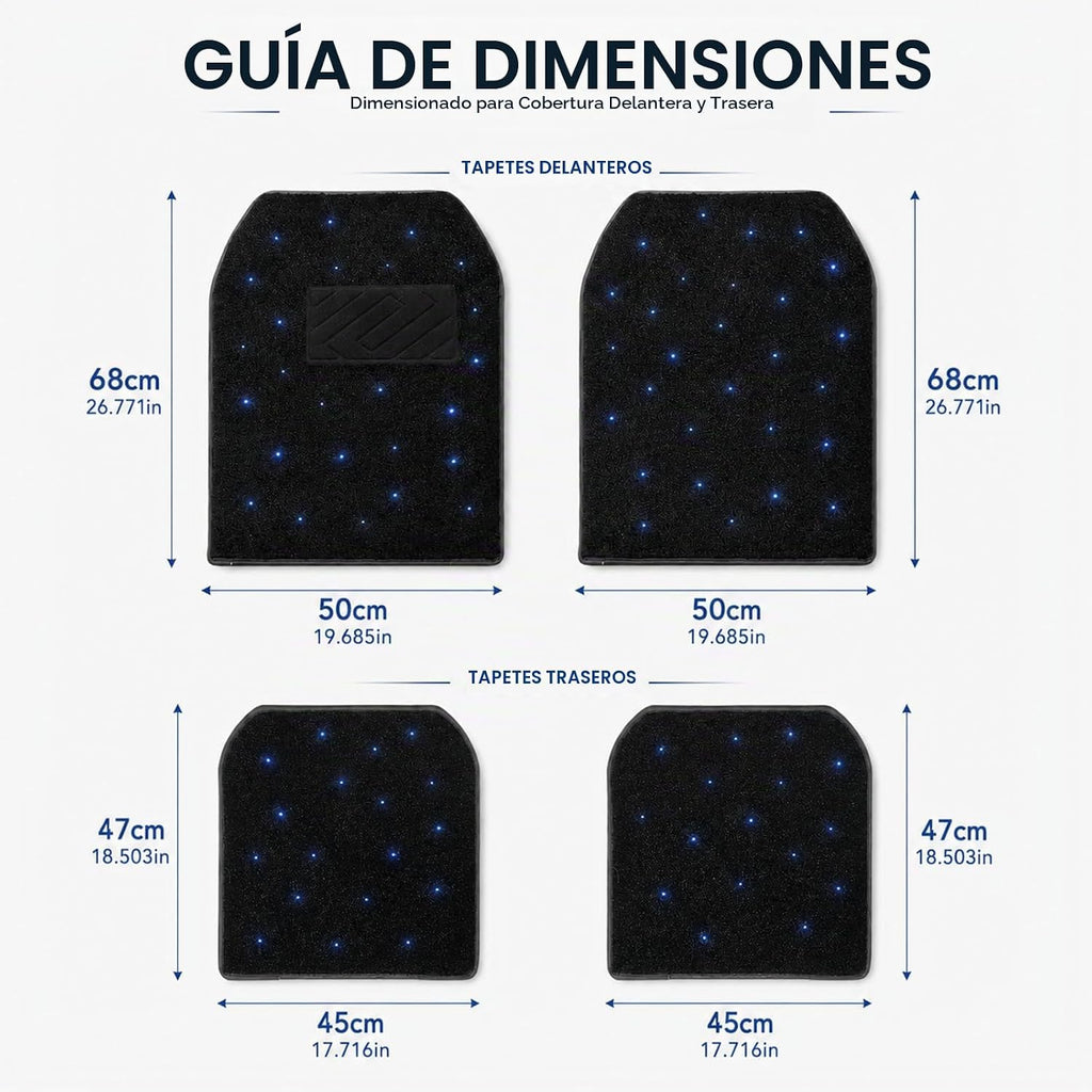 Alfombrillas LED para automóvil con control de aplicación, 100 modos de luz RGB, luces interiores de luz de estrellas de ajuste universal, impermeables, lavables, accesorios de automóvil para un