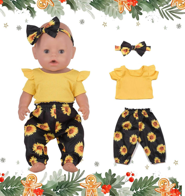 Sweet Dolly Ropa de muñeca de bebé recién nacido, a cuadros, mono,...