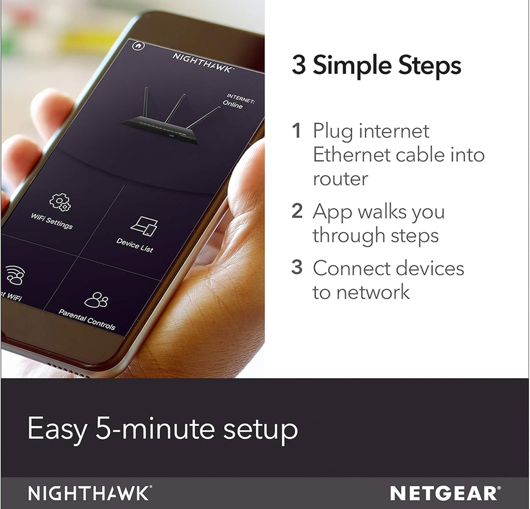 NETGEAR Nighthawk R7350 AC2400 Router Wifi de formación de haz rápi...