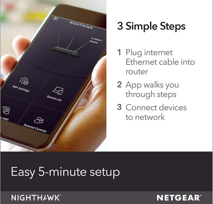 NETGEAR Nighthawk R7350 AC2400 Router Wifi de formación de haz rápi...