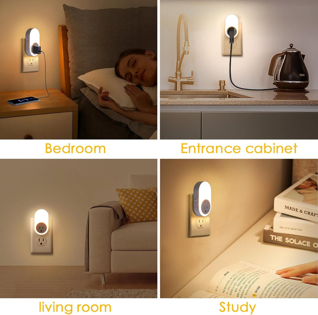 Lámpara Dawnrise Las luces nocturnas se enchufan a la pared con toma de corriente