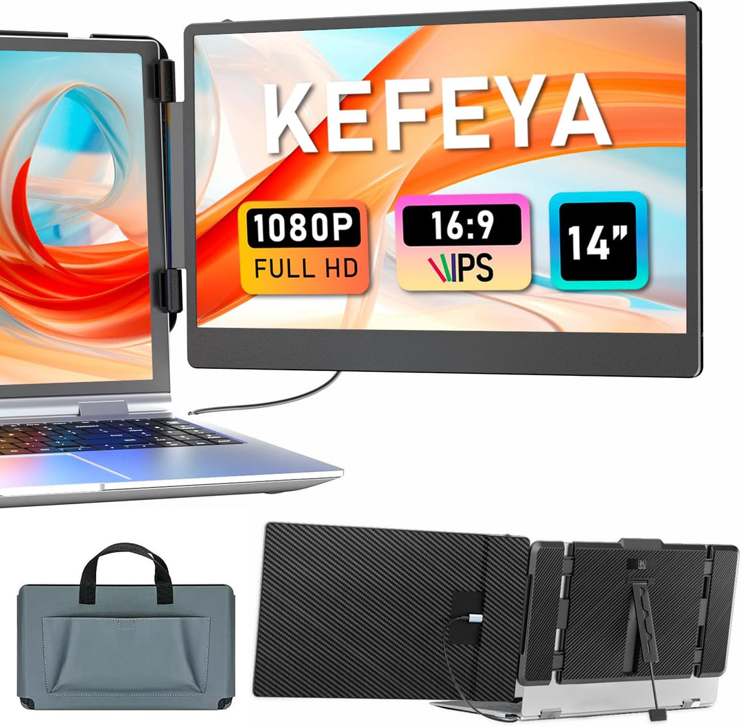 KEFEYA Extensor de pantalla para laptop, monitor portátil de 14 pul...