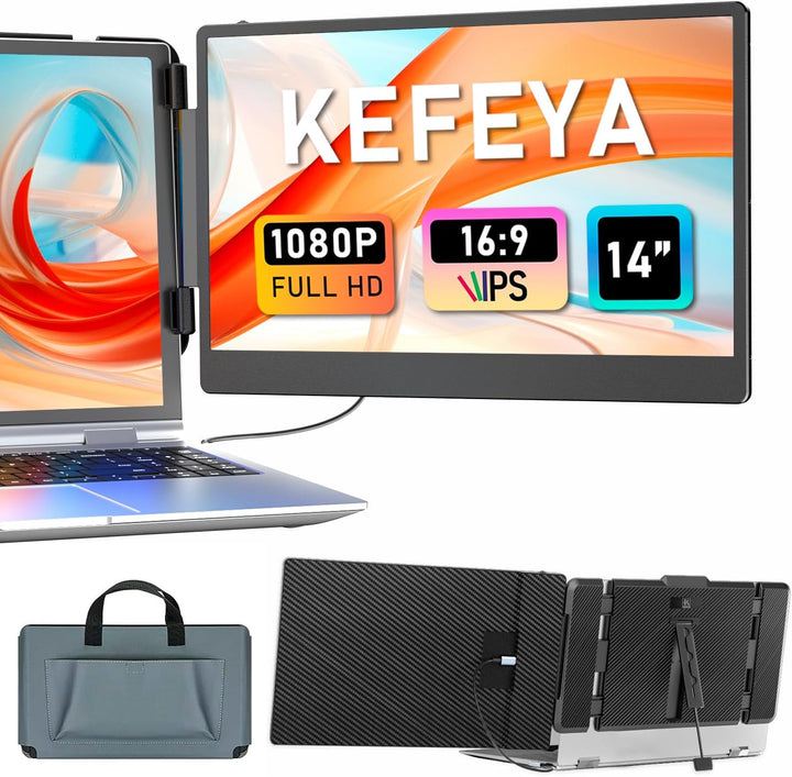 KEFEYA Extensor de pantalla para laptop, monitor portátil de 14 pul...