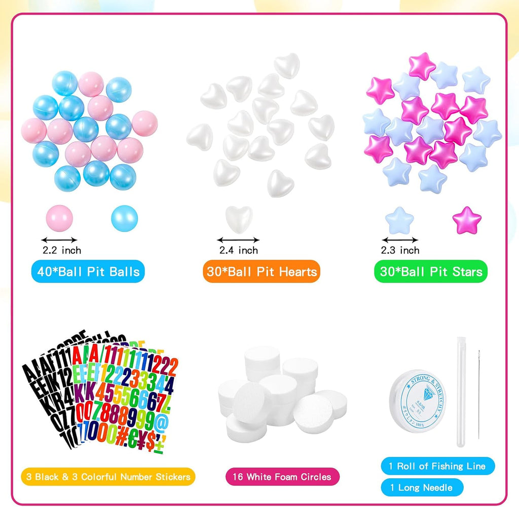 Kit de guirnalda de cumpleaños de pulsera gigante de la amistad con letras y bolas, pancarta personalizable para Navidad, boda, Kpop, decoración de fiesta de Año Nuevo, bolas de plástico, estrellas