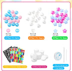 Kit de guirnalda de cumpleaños de pulsera gigante de la amistad con letras y bolas, pancarta personalizable para Navidad, boda, Kpop, decoración de fiesta de Año Nuevo, bolas de plástico, estrellas