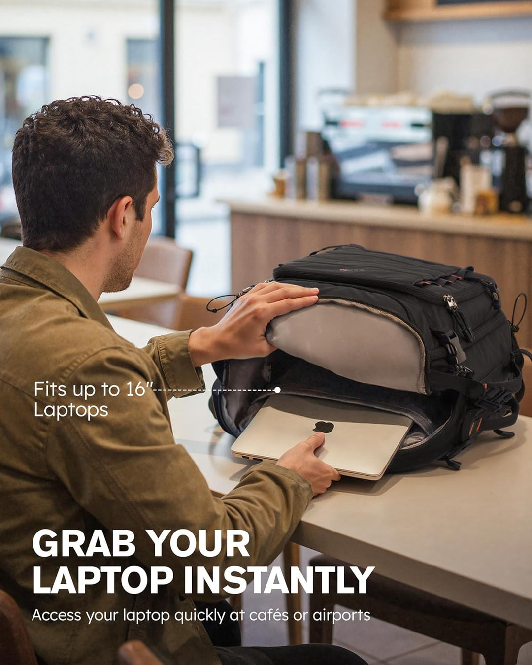 Tolaccea Mochila de Viaje Carry On 40L, Mochila para Laptop con 3 C...
