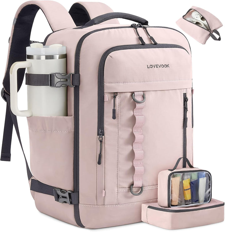 LOVEVOOK Mochila de viaje Mochila de transporte, Rosa claro