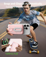 Cargador portátil magnético para iPhone y Apple Watch, banco de ene...