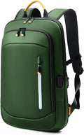 Mochila delgada para laptop para hombre, mochila de viaje de negocios de 15.6 pulgadas con puerto de carga USB, bolsa ligera de computadora de trabajo de 1.5 libras, mochila duradera