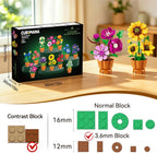 Paquete de 12 flores botánicas colección de construcción para adultos, mini bloque de 0.142 in, kit de manualidades de flores artificiales, flores artificiales para decoración de escritorio de oficina