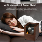 Mcbazel Enrollador de reloj con luz LED, caja de bobinadora de reloj doble para relojes automáticos, motor ultra silencioso, 5 modos de rotación, regalos para hombres, seres queridos y mujeres