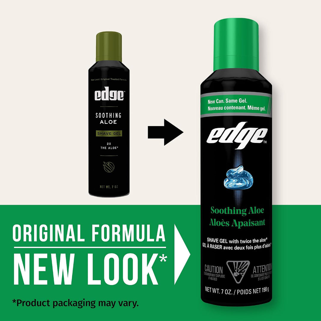 Edge Gel de afeitado para hombres, aloe calmante con dos veces el a...