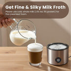 Espumador de leche desmontable, espumador de leche y vaporizador 4 en 1, apto para lavavajillas, espumador de vidrio de 16.9 onzas, espumador de leche eléctrico para café, café con leche, chocolate