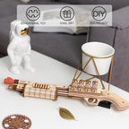 ROKR kit de juguete de rompecabezas de madera 3D, modelo mecánico para ejercitar la mente para adultos, regalo para construir, regalo para amigos y familia (juguete de escopeta)