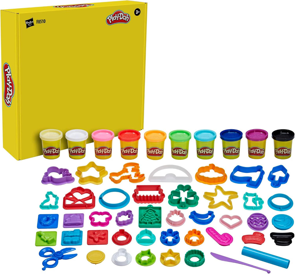Play-Doh Juego de herramientas navideñas, 43 accesorios y 10 colores compuestos de modelado, juguetes para niños, artes y manualidades navideñas para niños de 3 años en adelante (exclusivo de Amazon)