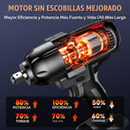 Llave de impacto inalámbrica de 1/2", pistola de impacto de 738