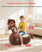 QPAU Juguete Inflable Saltador Caballo, Paquete de 2 con Bomba de Mano