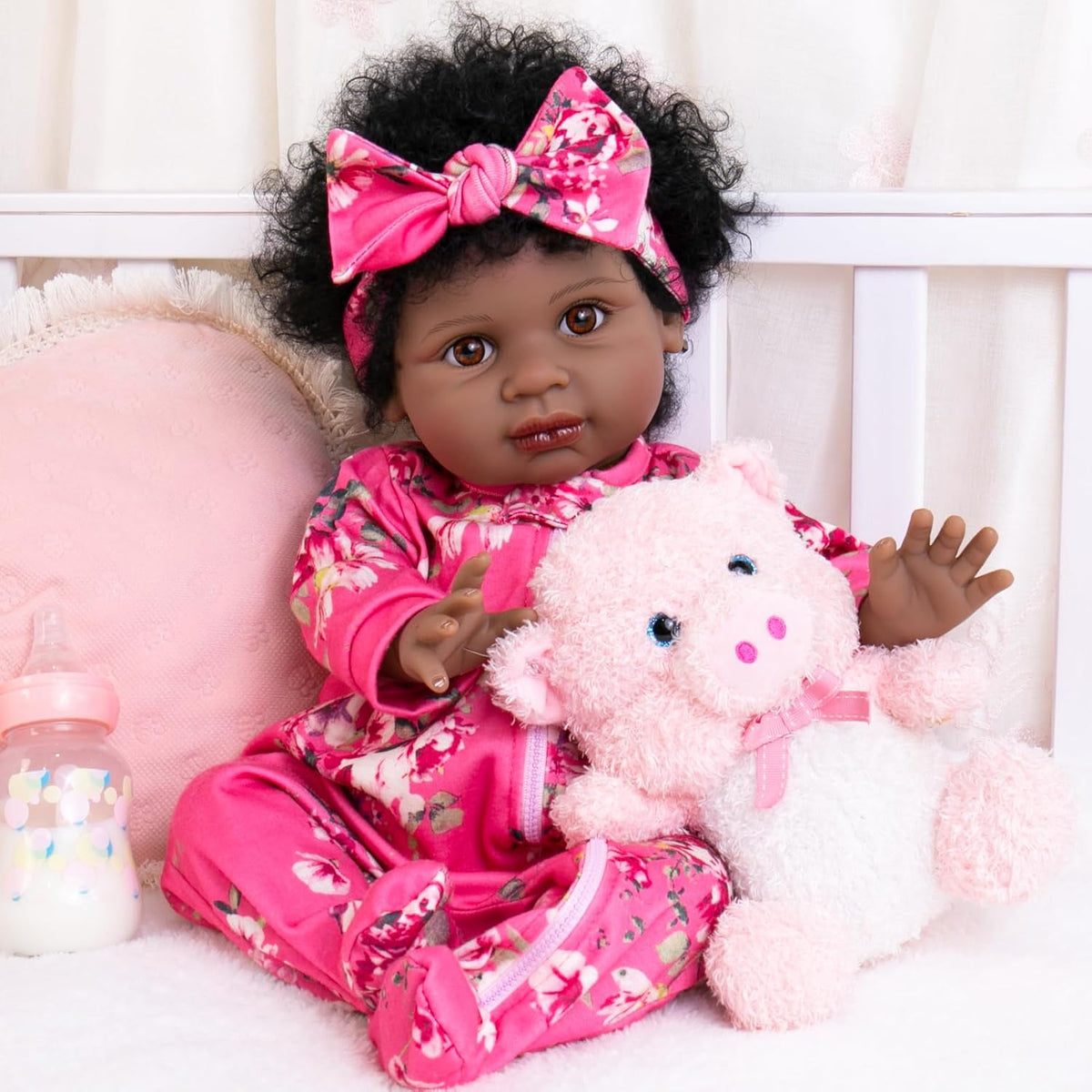 Aori - Muñeca bebé Reborn negra de 22 pulgadas, muñeca afroamerican...