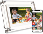 Frameo 7INCH WiFi Acrílico Marco Digital de Fotos, Pantalla IPS 1024 * 600, 32GB de Memoria Incorporada, Rotación Automática, Comparte Tu Amor En Cualquier Momento y Lugar