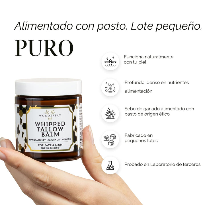Wonderfat Bálsamo de sebo batido alimentado con hierba, hidratante...