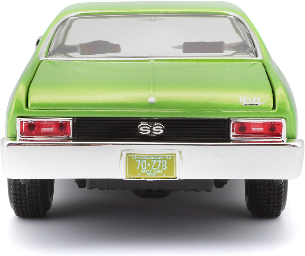 Maisto 1:24 Escala 1970 Chevrolet Nova SS Vehículo fundido a presión (los colores pueden variar), verde