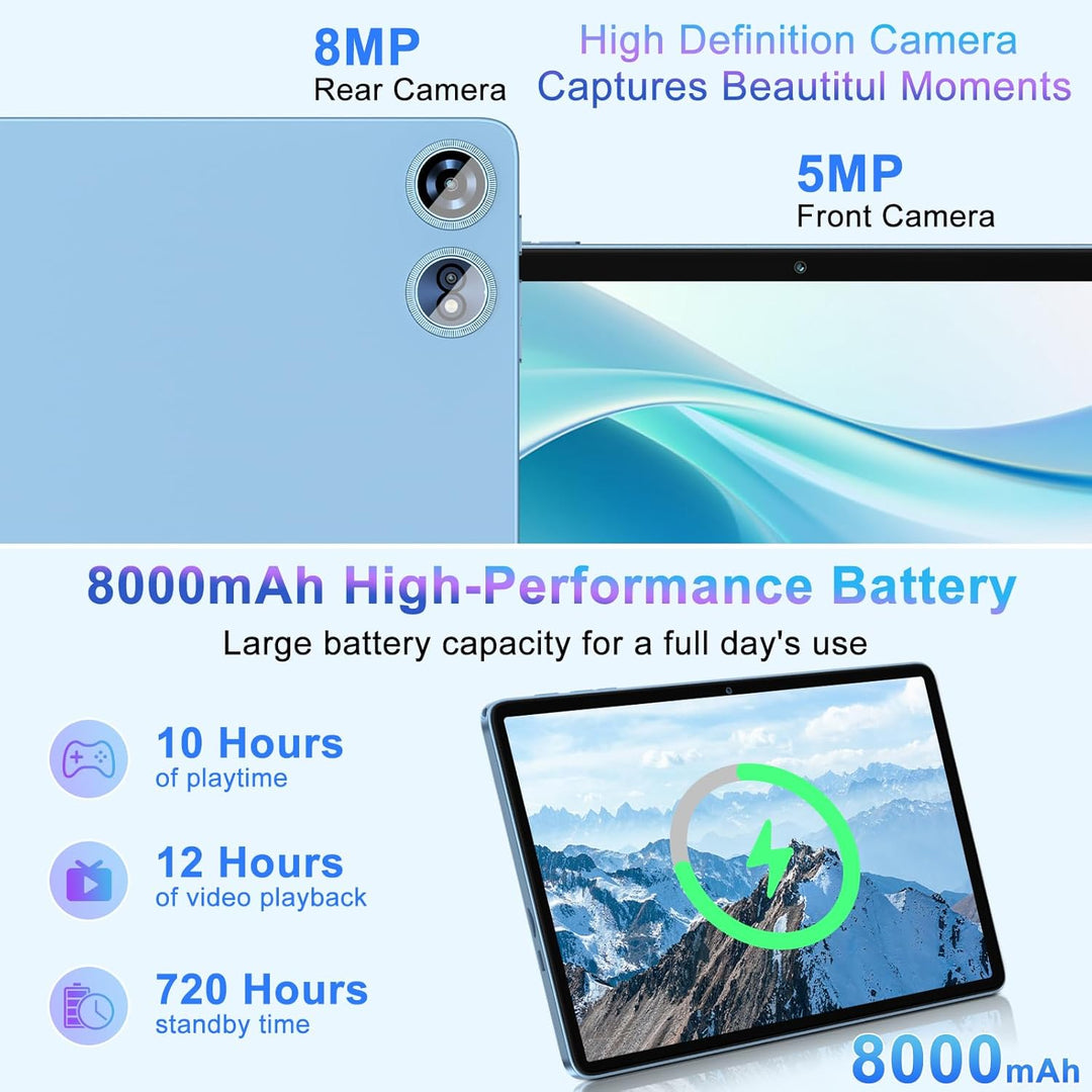Tableta Android 15 30GB RAM 128GB ROM 1TB TF, Tableta de 10 Pulgada...
